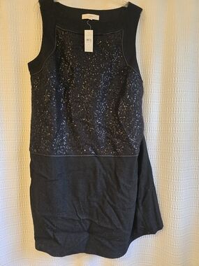 Ann Taylor Black Sequin Shell Mini Dress